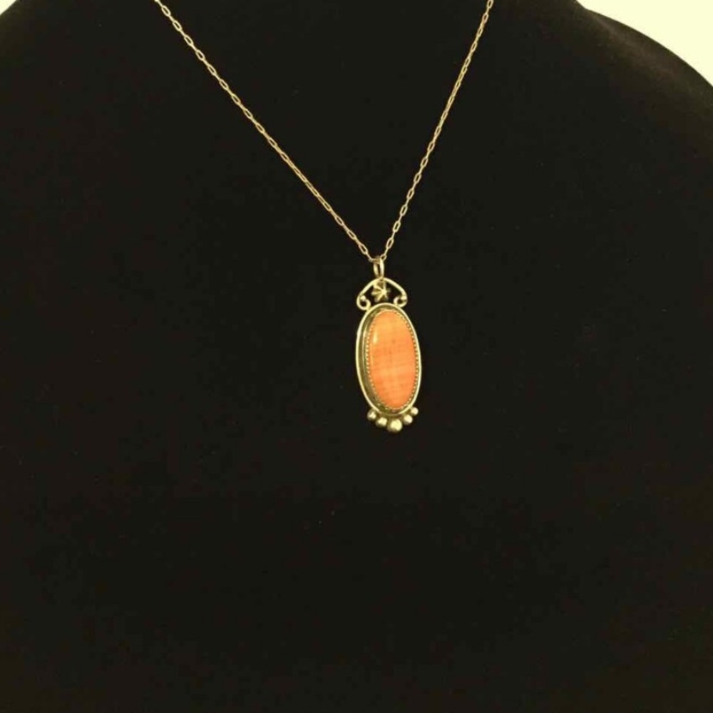 Striped Brazilian Agate Shot and Scroll Style Sterling silver Necklace